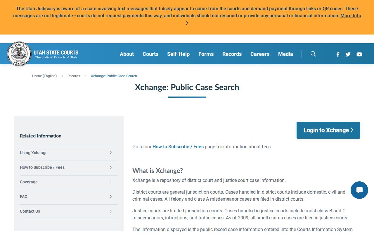 Tooele County warrant search, Utah Courts Xchange information