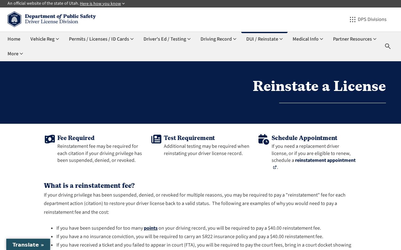 Tooele County traffic warrant, Utah license reinstatement steps