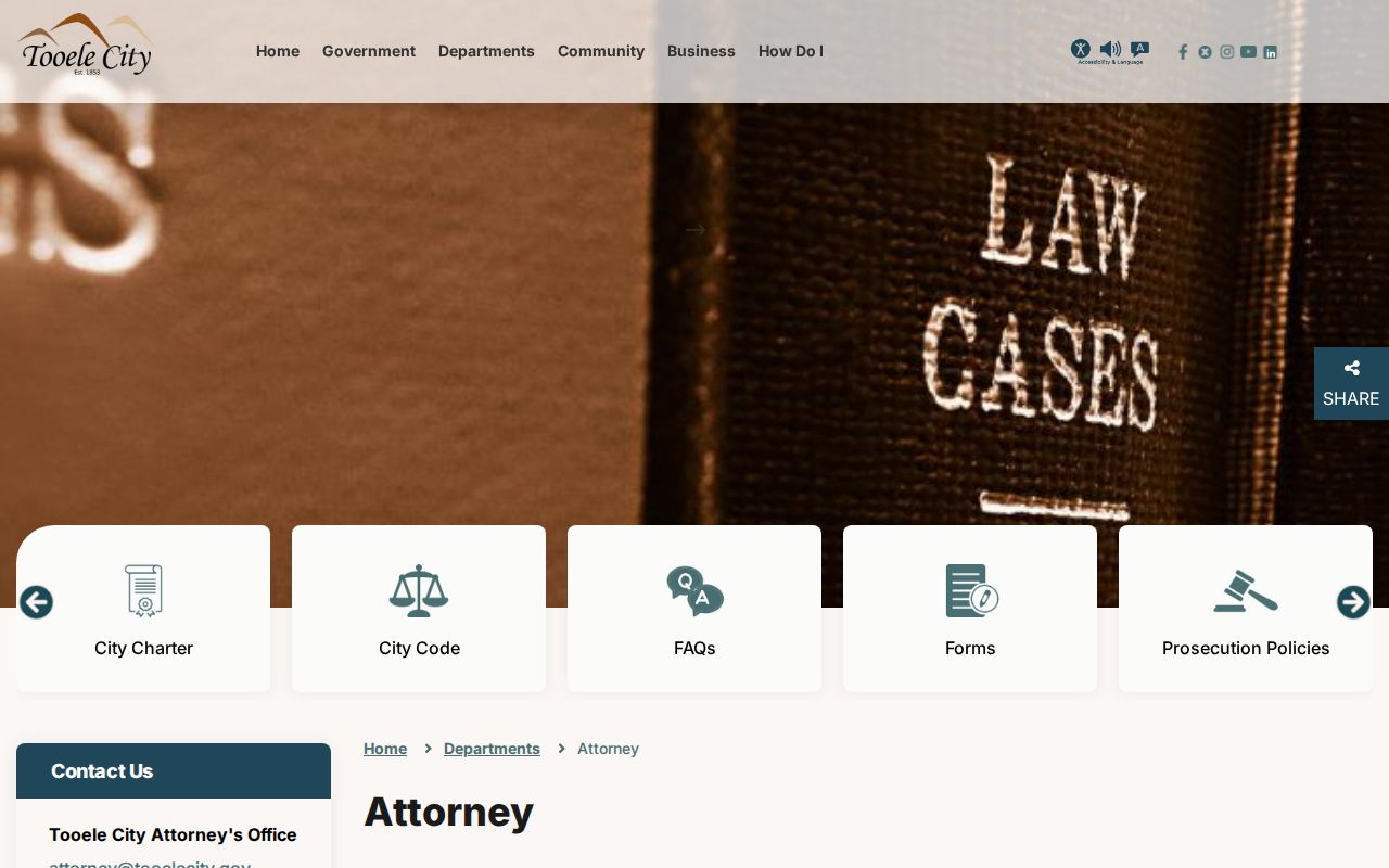 Tooele County municipal court warrants, Tooele City Attorney information