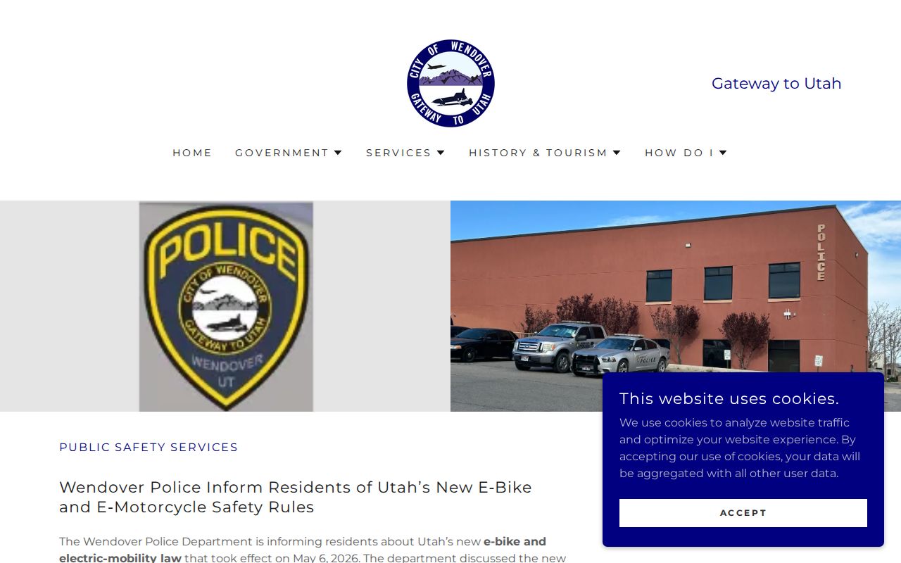 Wendover warrant records, Wendover Police Department contact page